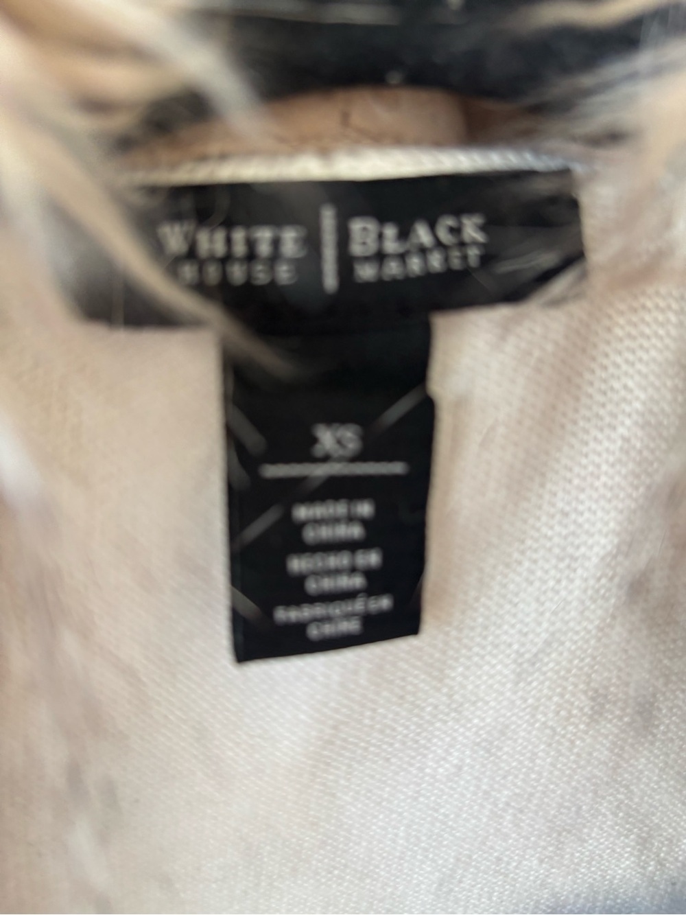 White House Black Market Cream Draped Cardigan with Faux-Fur Taupe Collar - Picture 4 of 5